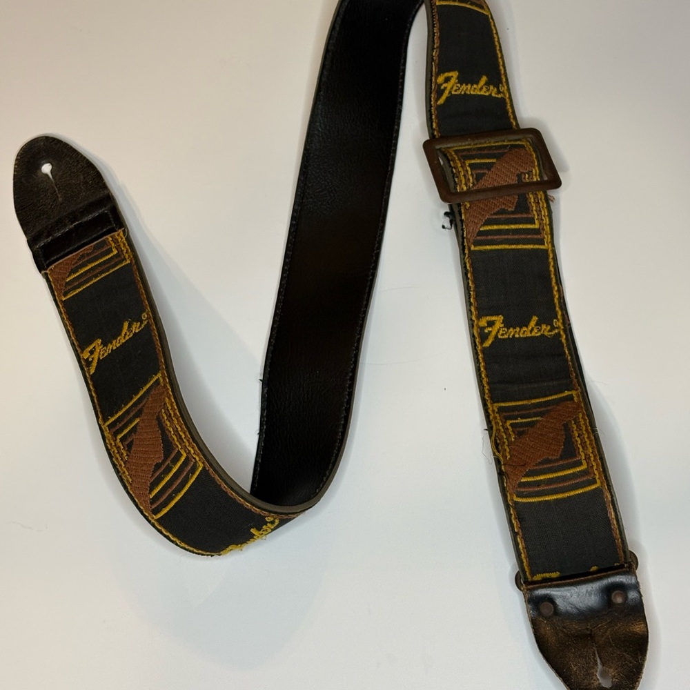 Fender Black and Brown Adjustable Guitar Strap
